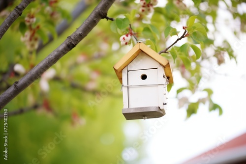 birdhouse in an apple tree: a natural insect control method