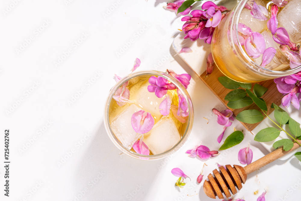 Acacia plant flower iced tea Acacia plant flower iced tea