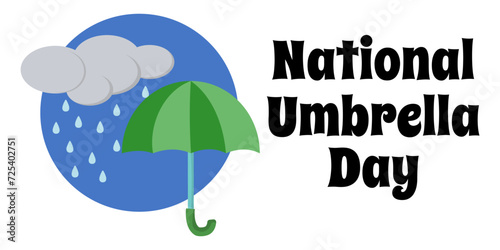National Umbrella Day, simple horizontal holiday poster or banner design