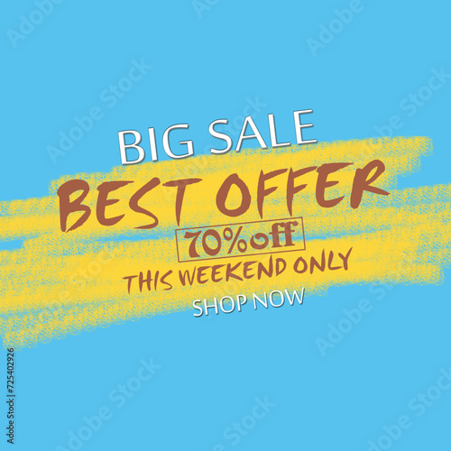 70%off,Special offer banner design, promotion, discount, shopping limited in time,vector illustration.
