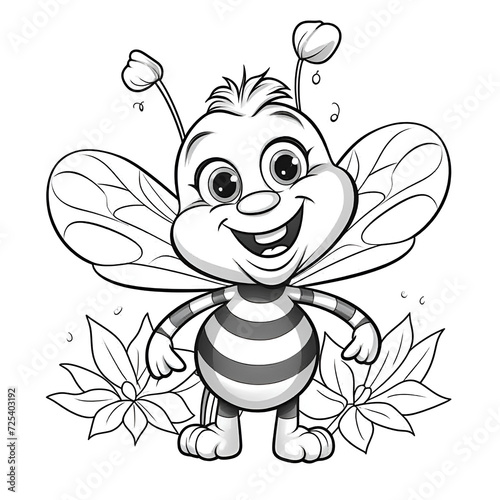 Bee Coloring Page, Ai generative