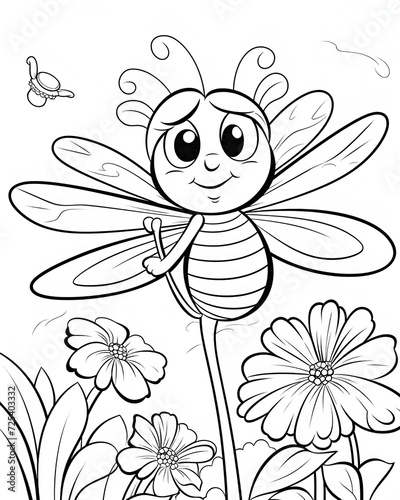 Bee Coloring Page  Ai generative
