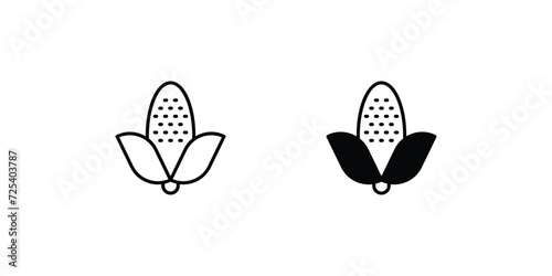Corn icon with white background vector stock illustration
