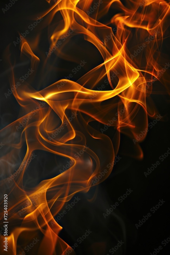 Intense Flames Rising Against a Dark Background, Capturing the Essence of Fire Intense Flames Rising Against a Dark Background, Capturing the Essence of Fire