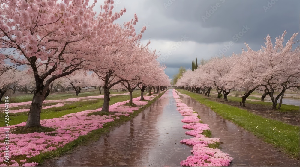 cherry blossom orchard, trees, pathway, photography backdrop, wedding backdrop, photoshop overlay, cherry blossom orchard, trees, pathway, photography backdrop, wedding backdrop, photoshop overlay,