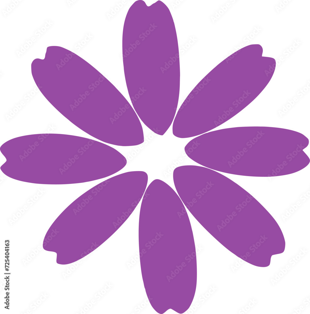 Simple flower symbol flat illustration. Flower shape decorative design elements