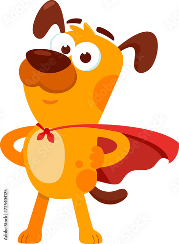 Super Hero Dog Cartoon Character. Illustration Isolated On Transparent Background