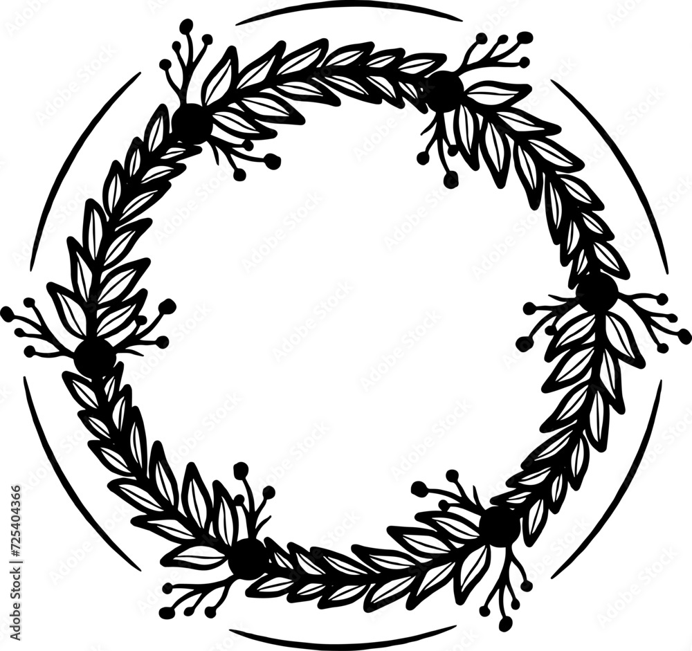 Floral wreath, flower wedding frame or decoration Floral wreath, flower wedding frame or decoration