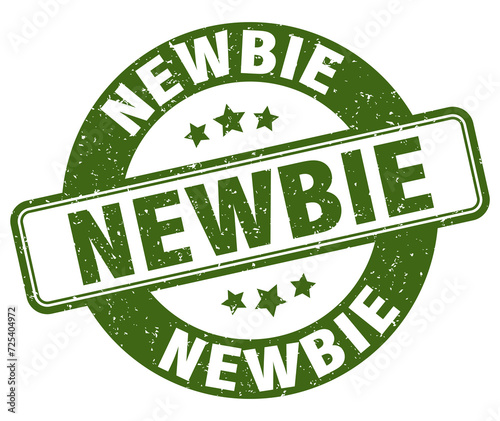 newbie stamp. newbie label. round grunge sign