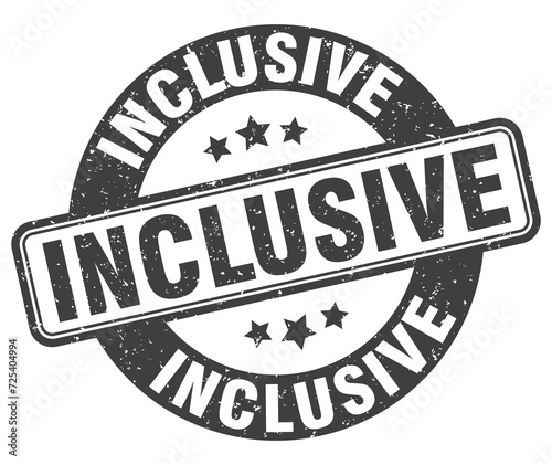 inclusive stamp. inclusive label. round grunge sign