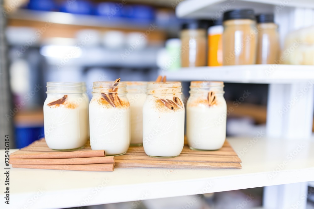 horchata flavored cupcakes on a bakery shelf horchata flavored cupcakes on a bakery shelf