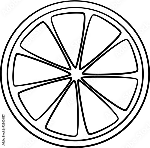 lemon slice cartoon lineart