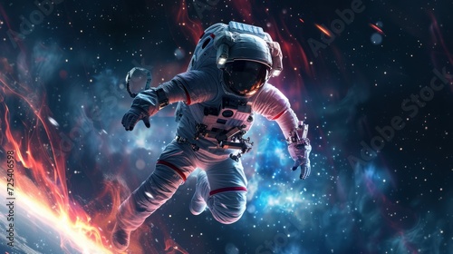 man in space with spacesuit, realistic image © Elvin