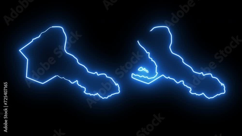Animated map of San Carlos in the Philippines with a glowing neon effect photo
