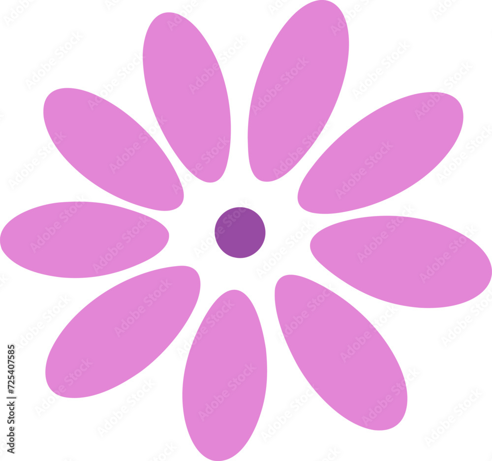 Simple flower symbol flat illustration. Flower shape decorative design elements
