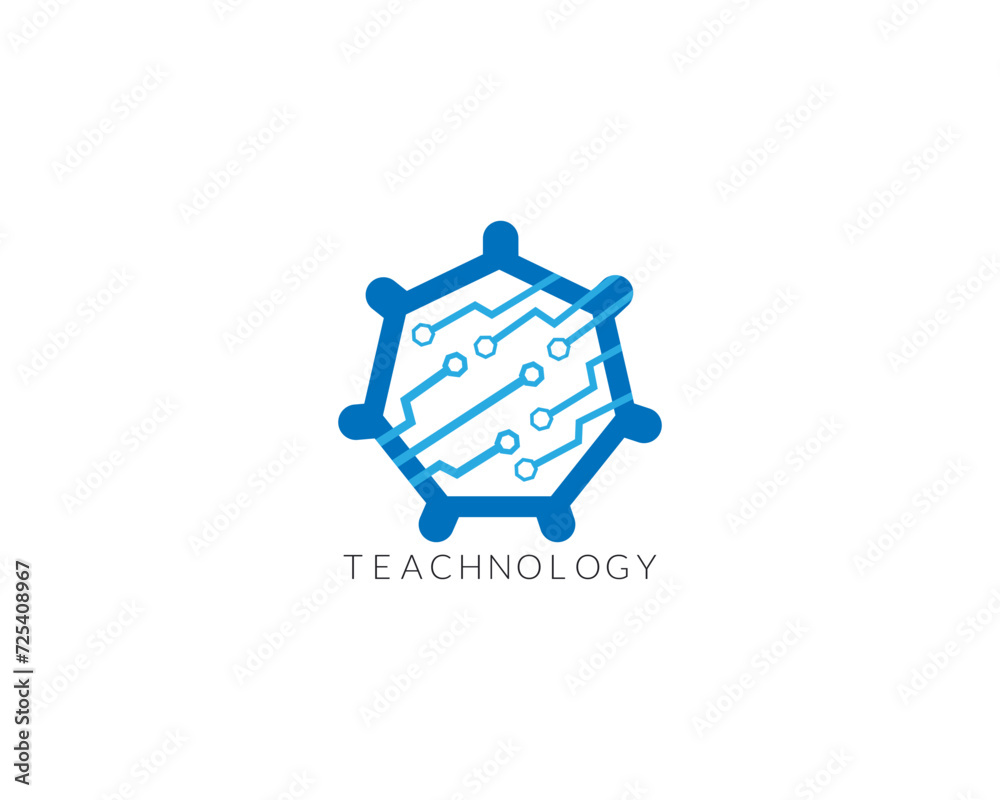 Fototapeta premium Modern Technology Logo and Icon Victor Illustration Design.