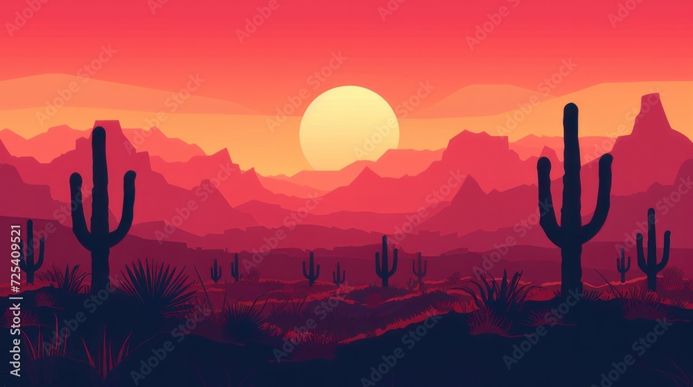 Desert landscape abstract art background. Texas western mountains and ...