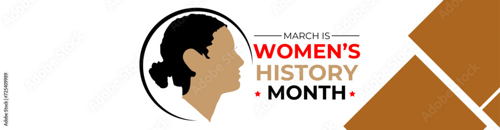 Women's History Month Typography vector design. women's history month celebration. march is women's history month. women empowerment month. international Women's History Month. illustration