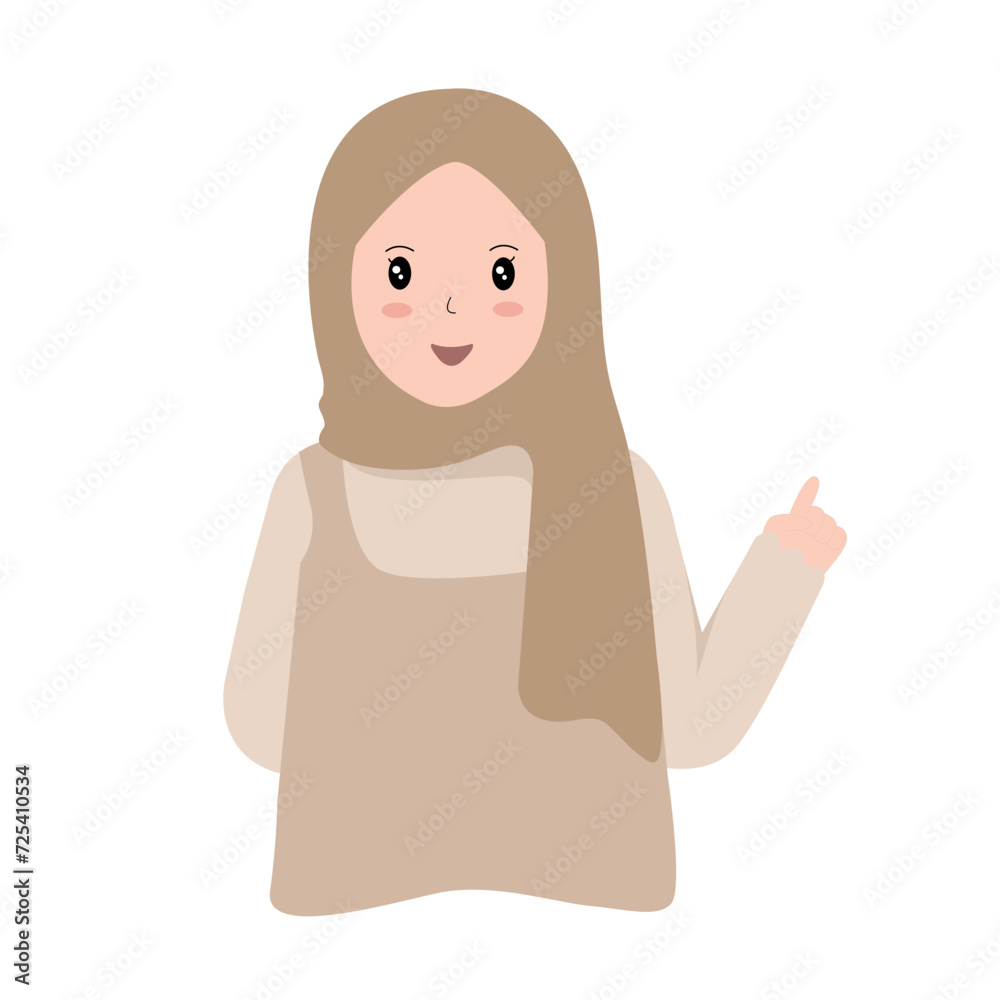 Young women wearing the hijab express their positive and negative feelings through body movements and facial expressions. Young women wearing the hijab express their positive and negative feelings through body movements and facial expressions.
