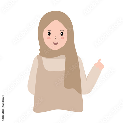 Young women wearing the hijab express their positive and negative feelings through body movements and facial expressions.