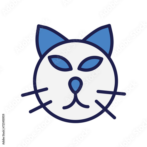 black cat  icon with white background vector stock illustration