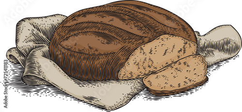 Drawing of rye bread