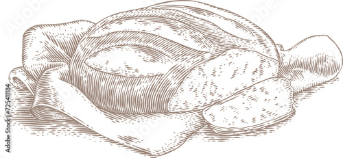Drawing of rye bread photo