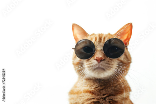 A playful cartoon cat, complete with sunglasses