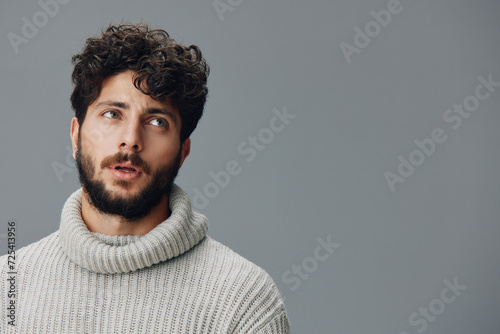 Man adult young person attractive caucasian isolated guy handsome model casual portrait male background face © SHOTPRIME STUDIO