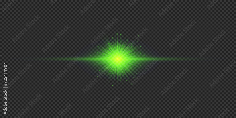 Green horizontal light effect of lens flares Green horizontal light effect of lens flares