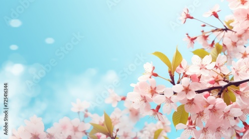 Spring flowers background with bokeh effect. Beautiful nature scene. © png sublimation
