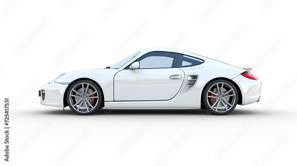 White Sports Car on White Background White Sports Car on White Background