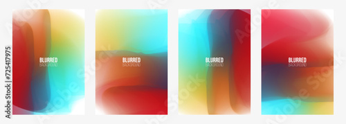 Set of abstract backgrounds with vibrant saturated color gradients for creative graphic design. Vector illustration.