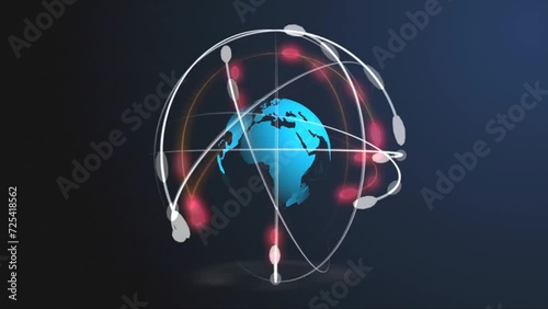 Earth global lines technology video