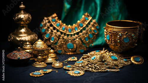 Indian woman gold jewelry