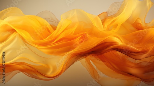 Abstract swirling yellow smoke on black background. cloud, a soft Smoke cloudy wave texture background. 