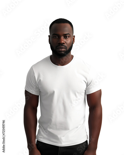 portrait of a black man with white shirt isolated