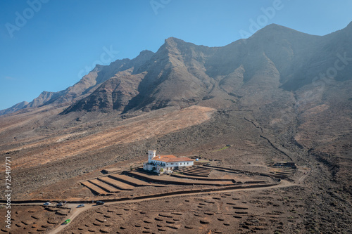 aerial view on a mansion at the coast of Fuerteventura