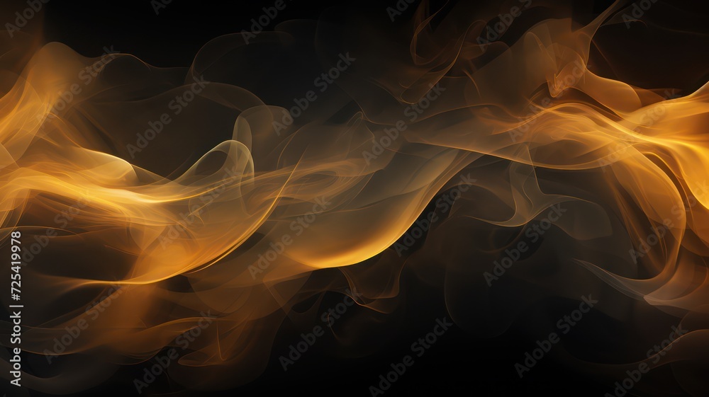 Fototapeta premium Abstract dark and golden smoke texture background. 