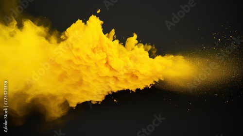 Abstract yellow smoke on black background. cloud  a soft Smoke cloudy wave texture background.