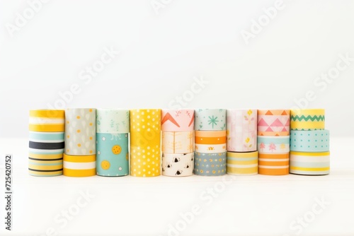 several colorful rolls of washi tape