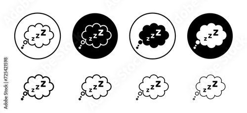 Zzz vector icon set collection. Zzz Outline flat Icon.