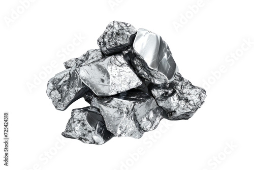 valuable metals such as rhodium on a white background. photo