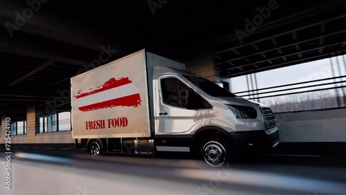 Austria Fresh Food Transport, Animation.Full HD 1920×1080. 06 Second Long. photo