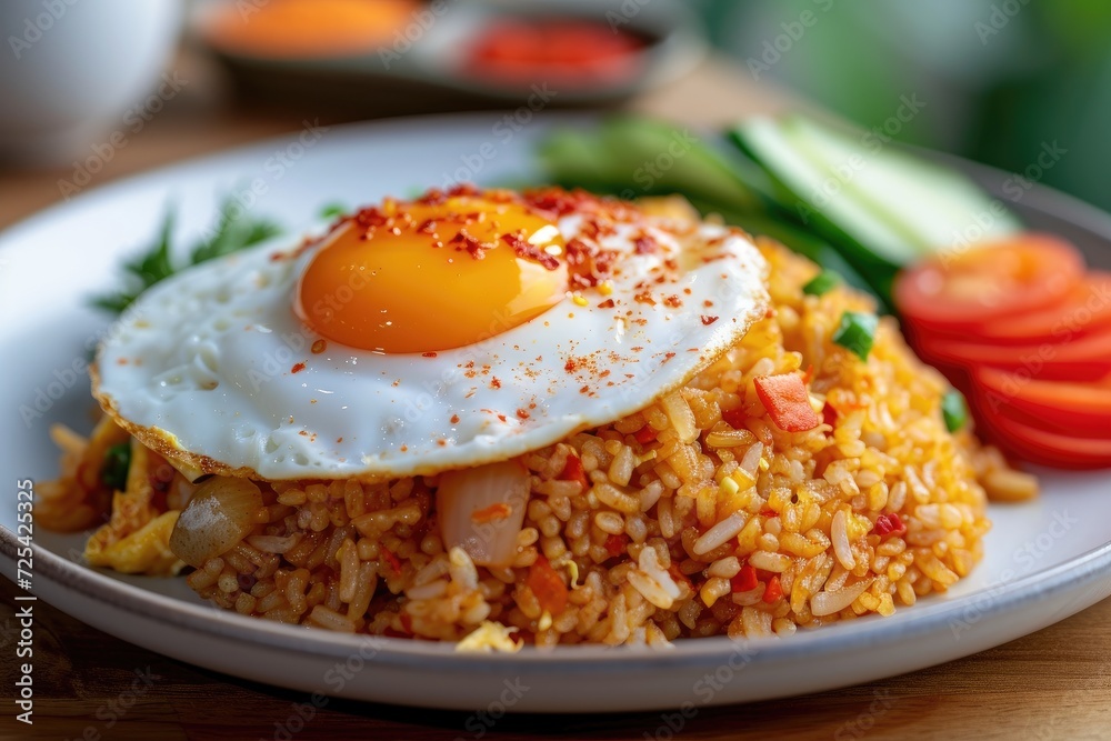 Spicy fried rice with fried egg Spicy fried rice with fried egg