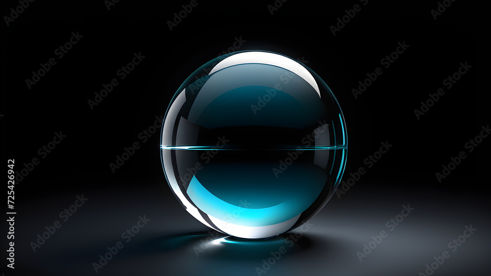 glassy transparent realistic glass sphere isolated on black background glassy transparent realistic glass sphere isolated on black background