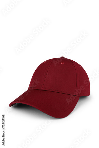 Red baseball cap isolated on white transparent background 