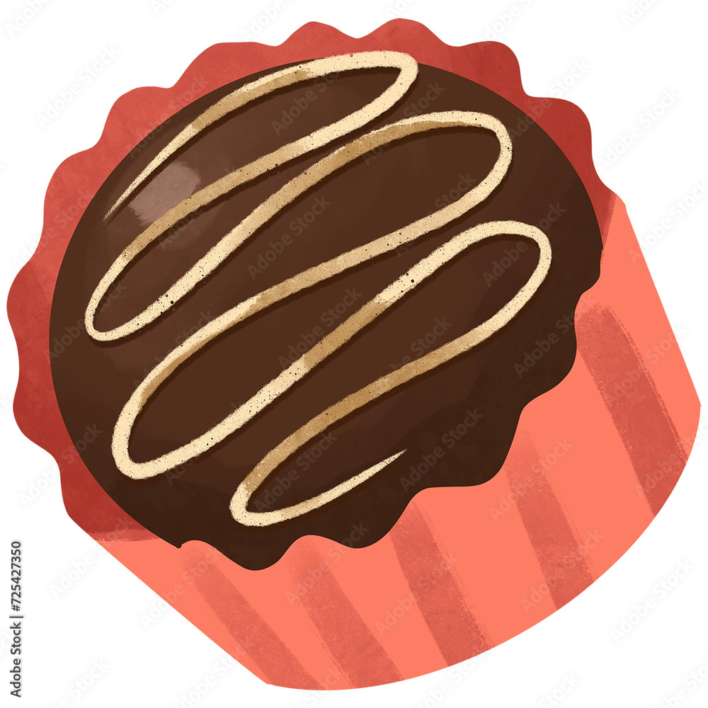 Valentine chocolate fudge dessert, sweet illustration Valentine chocolate fudge dessert, sweet illustration