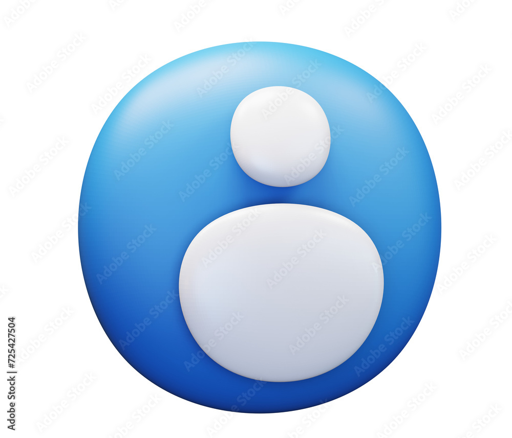 Profile icon 3d blue sphere isolated on white Profile icon 3d blue sphere isolated on white