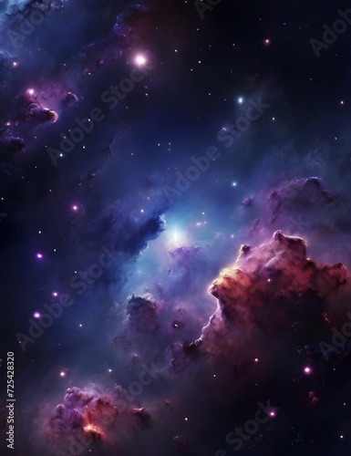 Abstract space background. Beautiful galaxies, nebula and stars in outer space, realistic universe wallpaper Generative AI